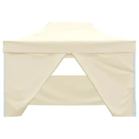 vidaXL Foldable Tent Pop-Up with 4 Side Walls 9.8'x14.8' Cream White image {2}