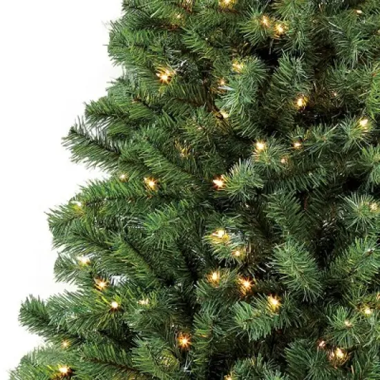 Puleo 4.5ft Pre-lit Artificial Christmas Tree Newcastle Fir: Hinged Branches, 200 Clear Lights, Indoor Use, Includes Stand image {2}