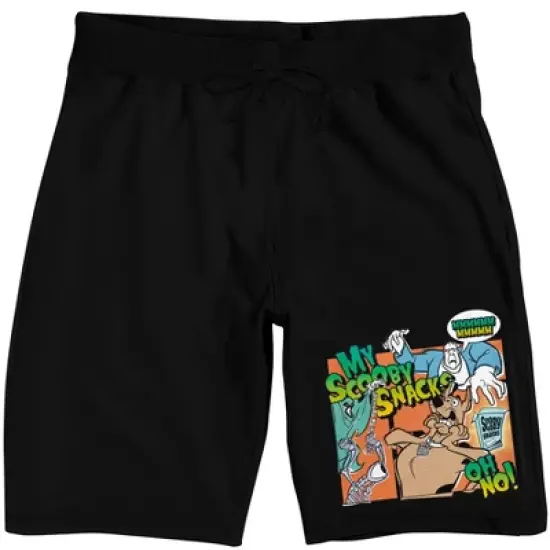 Scooby Doo Scooby Snacks Men's Black Sleep Pajama Shorts image {8}