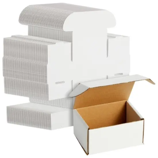 Stockroom Plus 50-Pack White Kraft Corrugated Mailer, Small Shipping Boxes Mailing Box (3 x 4 x 2 in) image {8}