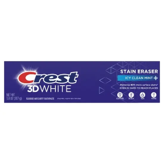 Crest 3D White Stain Eraser Toothpaste Icy Clean Mint - 3.8oz image {1}