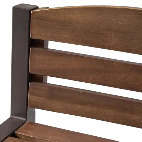 GDFStudio Darnel Outdoor Acacia Wood 3 Piece Bar Set, Dark Brown image {8}