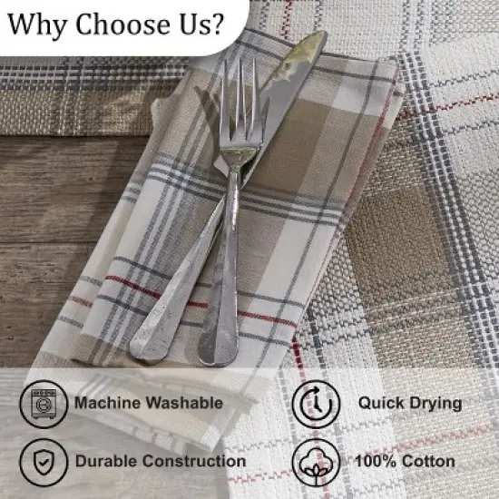 Park Designs Landen Beige Plaid Napkin Set of 4 image {4}