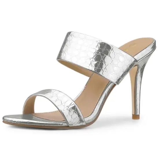 Allegra K Women's Open Toe Stiletto Heel Slide Sandals image {7}