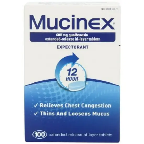 Mucinex Guaifenesin 600mg Extended Release Tablets, 100 Ct image {6}