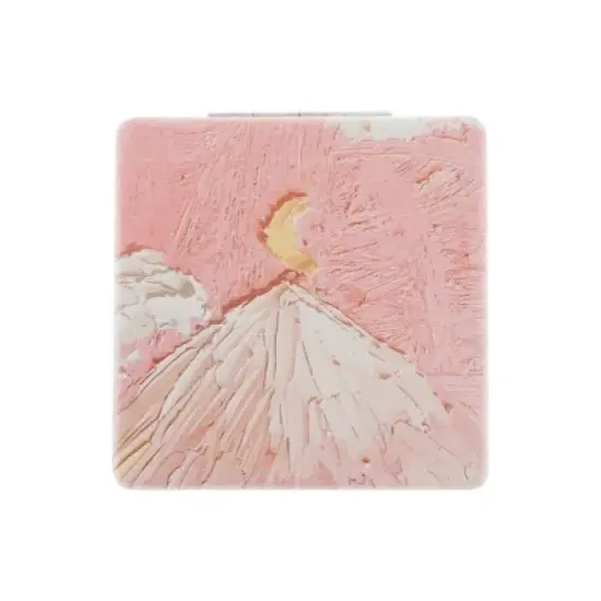 Unique Bargains Square Hand-drawn Makeup Mirror Pink 1 Pc image {3}