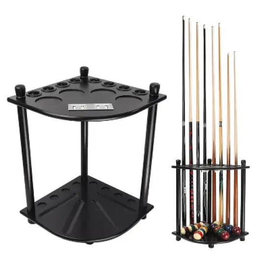 GSE Wooden Floor-Standing Billiard Pool Cue Rack with Score Counters &ndash; Holds 8 Cues and Full Pool Balls Set image {3}