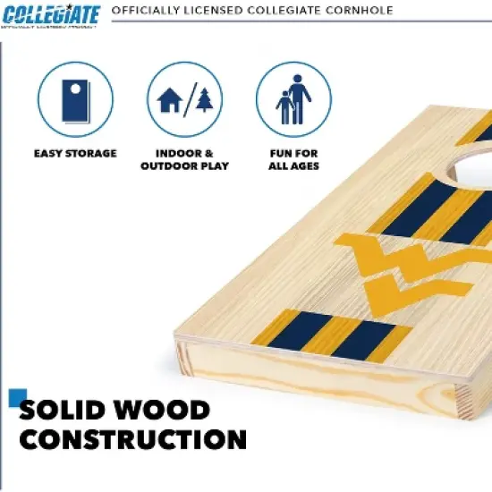 NCAA West Virginia Mountaineers 1'x2' Wood Cornhole Set image {2}