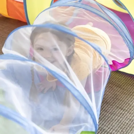 HearthSong 4-Piece Pop-Up Rainbow Play Tents (2) and Tunnels (2) with Mesh Tops for Indoor and Outdoor Play image {10}