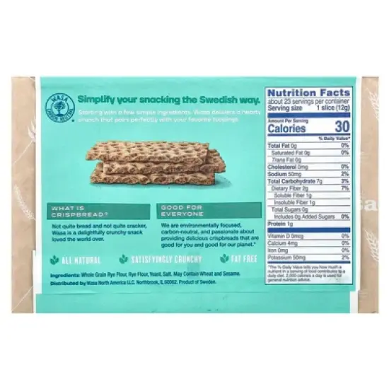 Wasa Flatbread, Crispbread, Sourdough, 9.7 oz image {1}