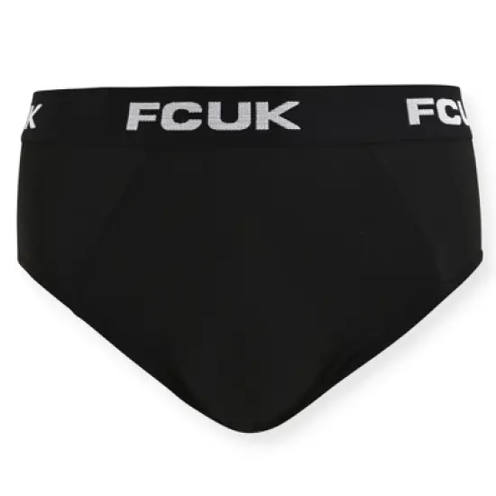 French Connection Men's 4 Pack 360 Stretch Hip Briefs - Premium Underwear for Men in Black (Colored Logo) Size: XX Large image {4}