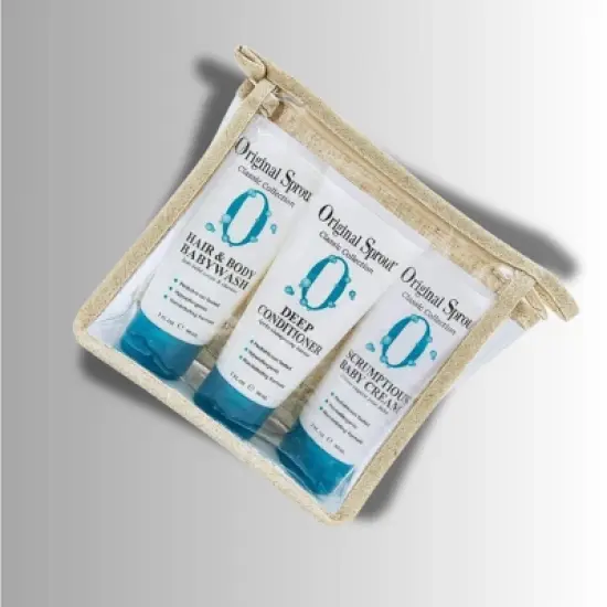 Original Sprout Travel Trio - Deep Conditioner Hair & Body Baby Wash Scrumptious Baby Cream (3 oz) image {1}