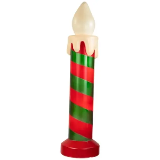 Northlight Lighted Striped Candle Blow Mold Outdoor Christmas Decoration - 40" image {4}