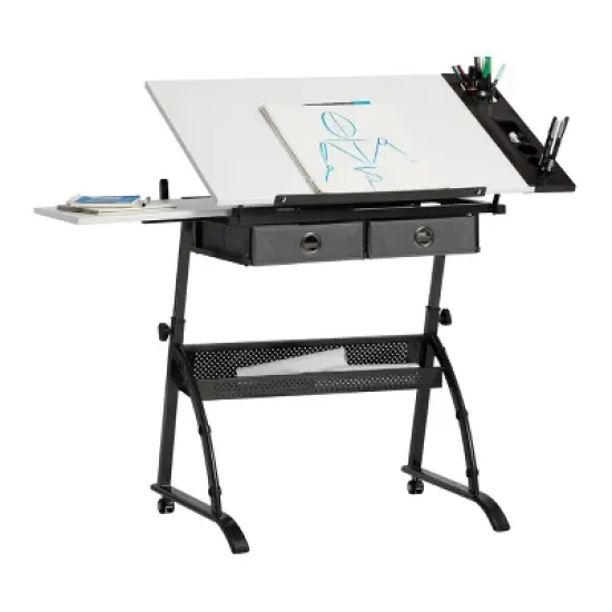 Core Drawing Table and Stool Set Charcoal Black/White - studio designs image {15}