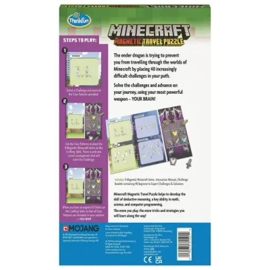 ThinkFun Minecraft Magnetic Travel Puzzle Board Game image {1}