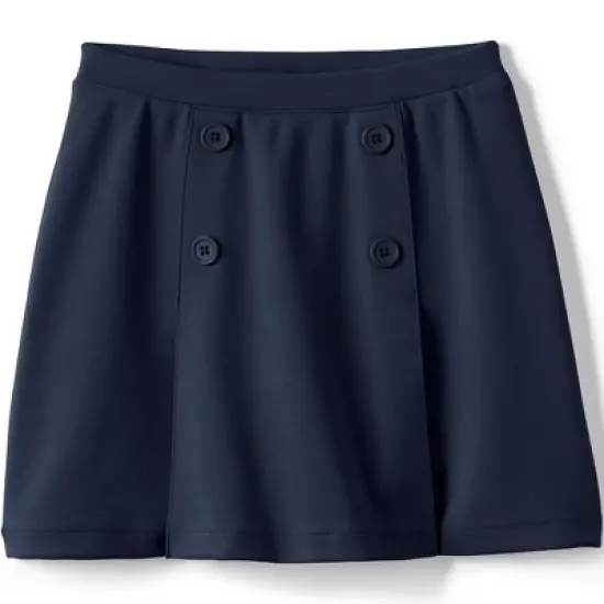 Lands' End Lands' End School Uniform Girls Ponte Button Front Skort image {5}