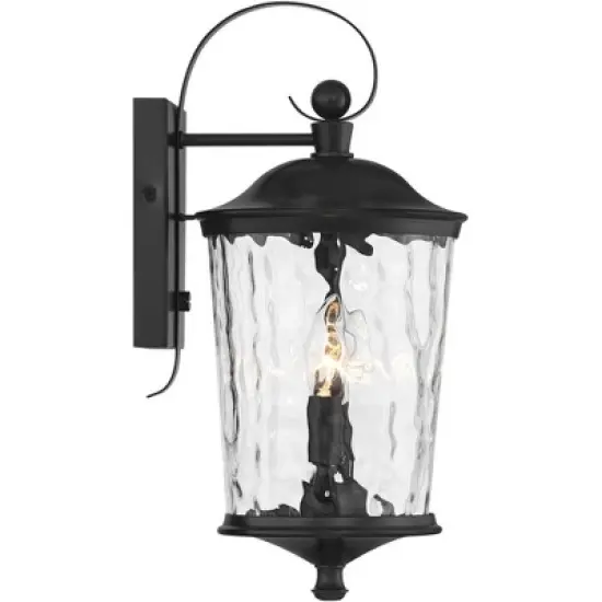 John Timberland Cirilla 17 1/2" High Modern Outdoor Wall Light Fixture Mount Porch House Exterior Weatherproof Matte Black Metal Clear Glass Shade image {8}
