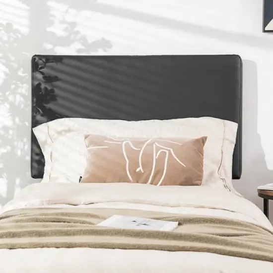 Costway Twin Wall-mounted Headboard Linen Fabric Upholstered Padded Easy Assembly image {4}