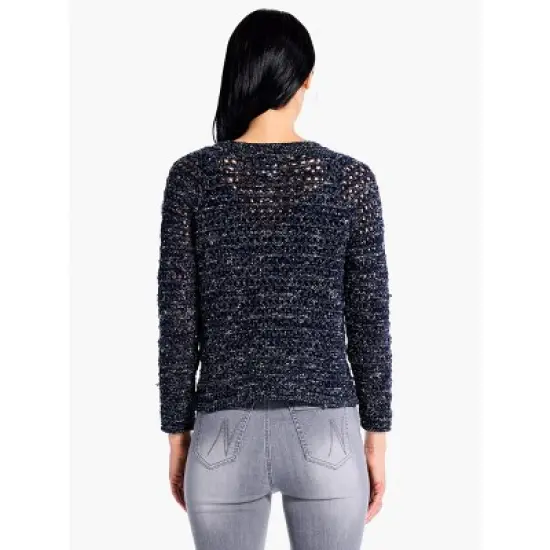 NIC + ZOE Midnight Sky Crochet Cardigan image {4}