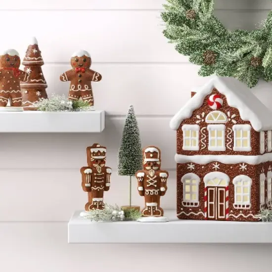 Christmas Ceramic Gingerbread House Decor Tall House - Wondershop&trade; image {1}