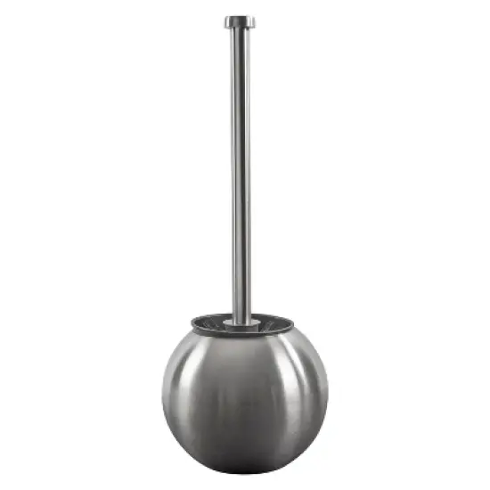 Globe Design Toilet Brush and Holder Stainless Steel - Bath Bliss image {4}