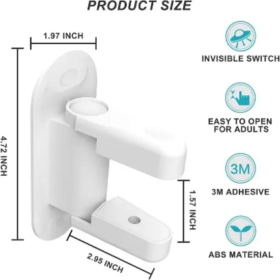 Childproof Door Lever Lock,(2 Pack) Prevents Toddlers Pets From Opening Doors, Door Handle Lock for Babyproofing image {3}
