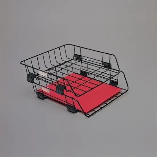 Fellowes Front Load Wire Desk Tray Wire Black 66112 image {1}