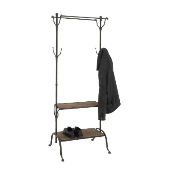 Industrial Metal Coat Rack Black - Olivia & May image {7}