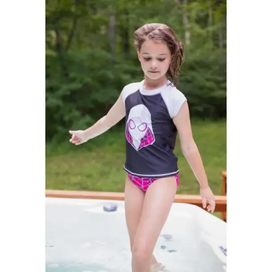 Marvel Spider-Man Spider-Gwen Ghost Spider Girls Rash Guard and Bikini Bottom Toddler image {3}