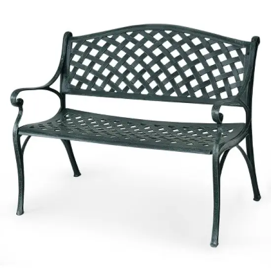 Tangkula Antique Garden Bench Park Yard seat Aluminum Frame Outdoor image {3}