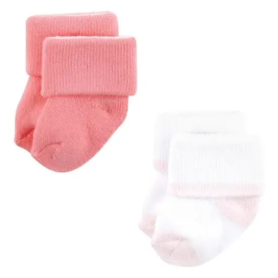 Luvable Friends Baby Girl Newborn and Baby Terry Socks, Coral Mint Aztec 12-Pack image {3}