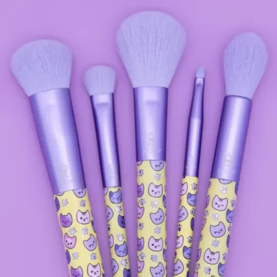 MODA Brush Pretty Paws 5pc Kitty Makeup Brush Kit, Includes Domed Shader, Angle Liner, and Accentuate Makeup Brushes image {3}