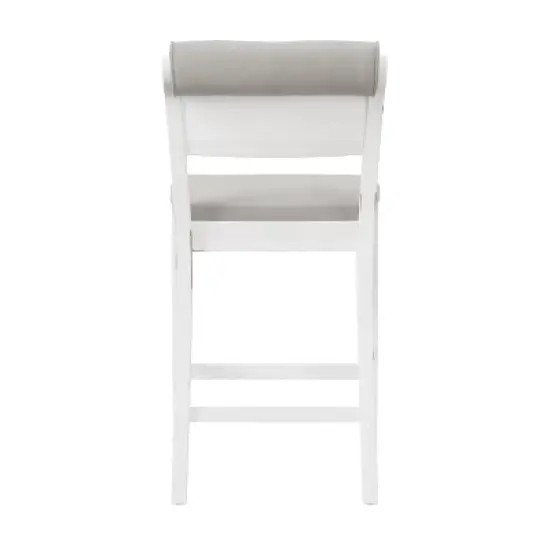 Clarion Wood and Upholstered Panel Back Counter Height Stool Sea White - Hillsdale Furniture image {5}