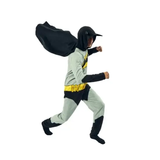 Batman Superhero Men's Onesie Costume Union Suit With Cape & Hood image {3}