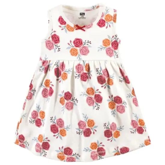 Hudson Baby Infant and Toddler Girl Cotton Dress and Cardigan Set, Autumn Rose image {3}