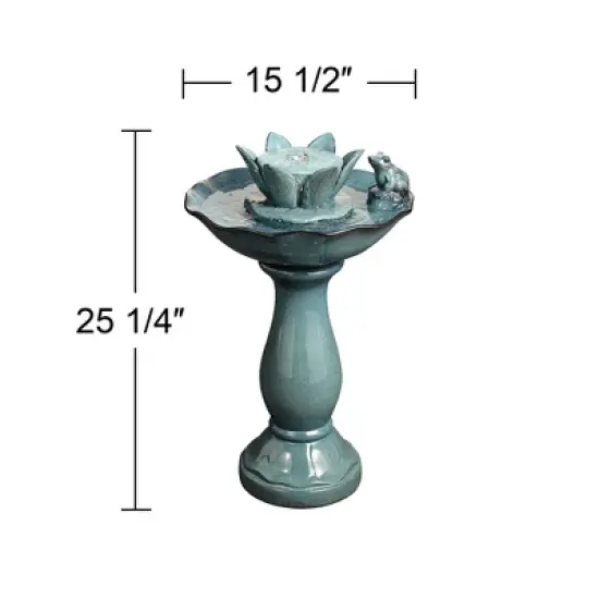 John Timberland Pleasant Pond Modern Bubbler Lotus Flower Outdoor Floor Water Fountain 25 1/4" for Yard Garden Patio Deck Porch House Exterior image {5}