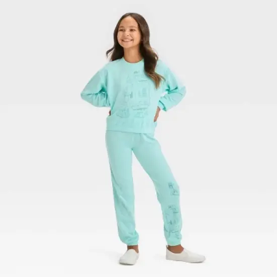 Girls' Disney 100 Star Wars Fleece Pullover Sweatshirt - Turquoise Blue image {2}