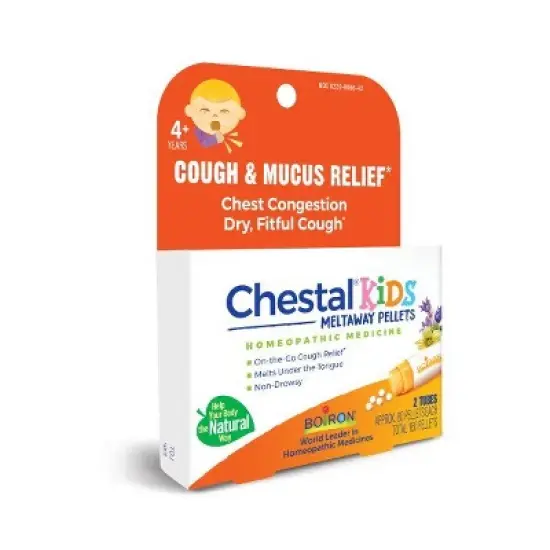 Chestal Kids Pellets 2 MDT by Boiron Homeopathic Medicine For Cough & Mucus Relief  -  2 Tubes Pellet image {3}