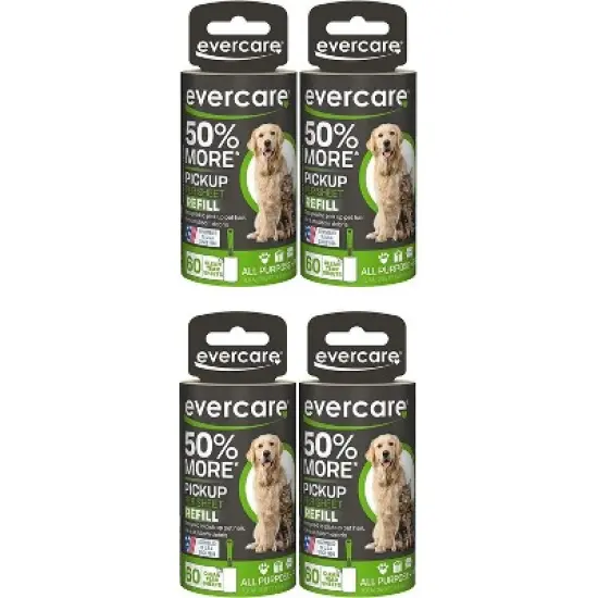 Evercare All Purpose Pet Hair Lint Roller Refills, 60 Sheets,4 Pack image {6}