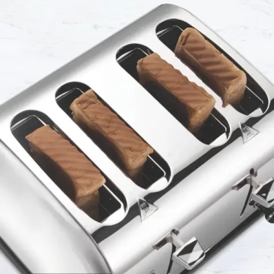MegaChef 4 Slice Wide Slot Toaster with Variable Browning in Silver image {3}