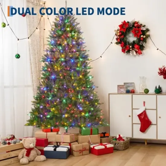 Christmas Artificial Tree, PVC Mixed Automatic Tree with Dual Color LED Lights image {11}