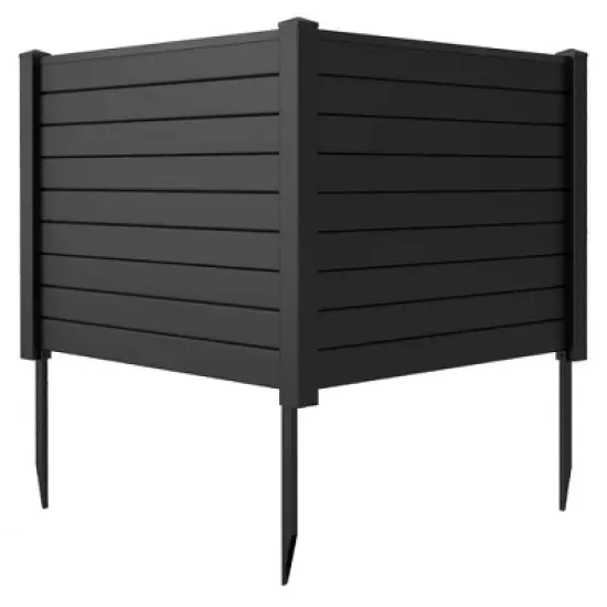 Costway 48"L x 37.5"H Air Conditioner Fence with 3 Ground Stakes Black/White image {10}