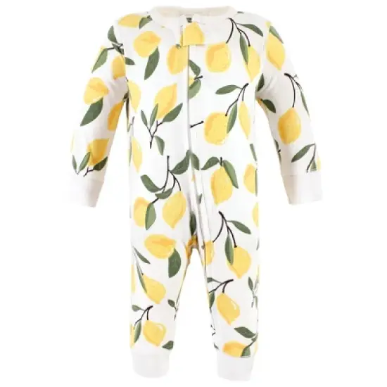 Hudson Baby Infant Girl Cotton Sleep and Play, Lemon image {2}