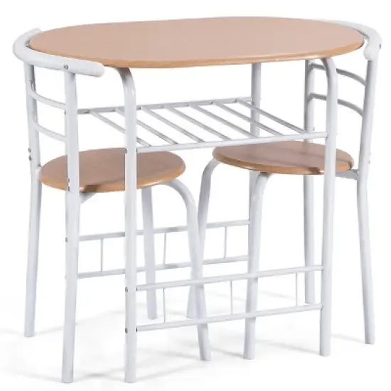 Costway 3 Piece Dining Set Table 2 Chairs Home Kitchen Breakfast Furniture image {6}