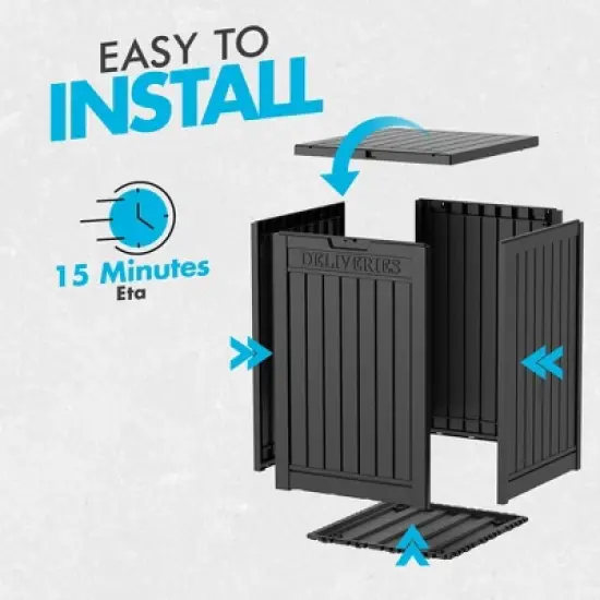 Sersper Multi-Purpose Outdoor Storage Box, 48-Gallon Lockable Trash, Storage, and Parcel Drop Box, Waterproof and Durable Resin Material, Black image {4}