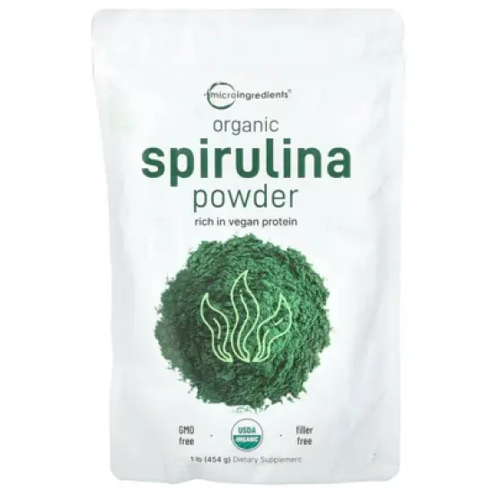 Micro Ingredients Organic Spirulina Powder, 1 lb (454 g) image {2}