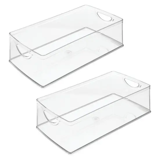 Plastic Kitchen Cabinet Storage Bins - Set of 2 - Clear - Made in USA image {7}