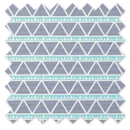 Bacati - Liam Aqua/Navy Triangles Muslin 4 pc set of Bibs & Burp Cloths Set .... image {3}