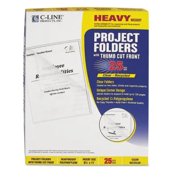 C-Line Poly Project Folders, Letter Size, Clear, 25/Box image {5}