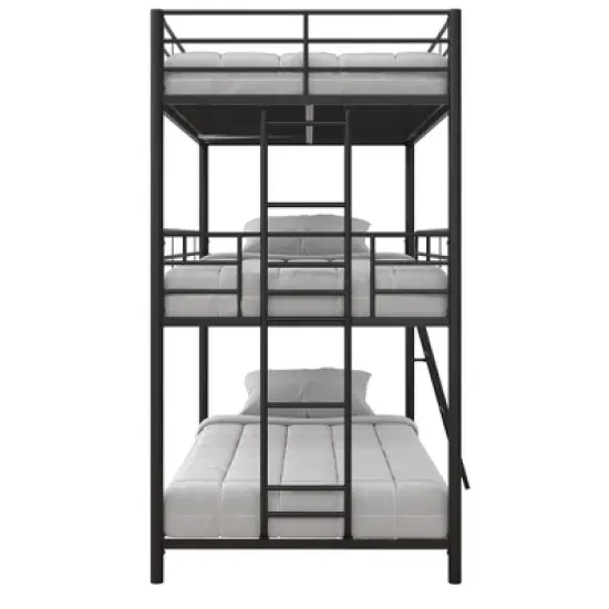 Triple Twin Zeke Metal Bunk Bed - Room & Joy image {9}